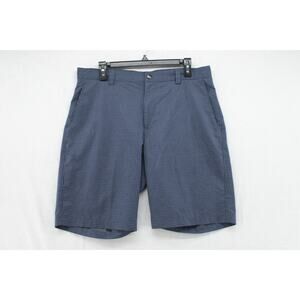 Peter Millar Crown Sport Golf Shorts Men's 34 Navy Blue Check Performance Preppy